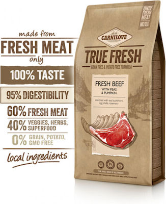 Carnilove True Fresh 1.4kg Hrană Uscată fără Cereale pentru Câini Adulți cu Carne de vită