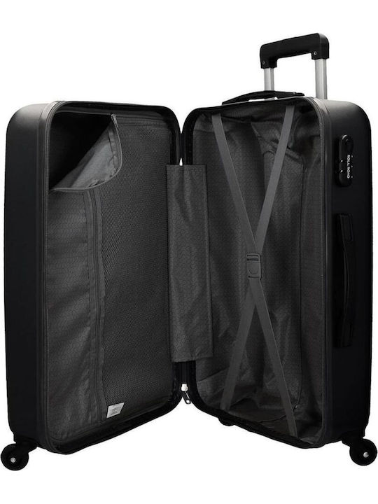 Movom Abs Mittlerer Reisekoffer Hartschalen Black mit 4 Räder Höhe 65cm