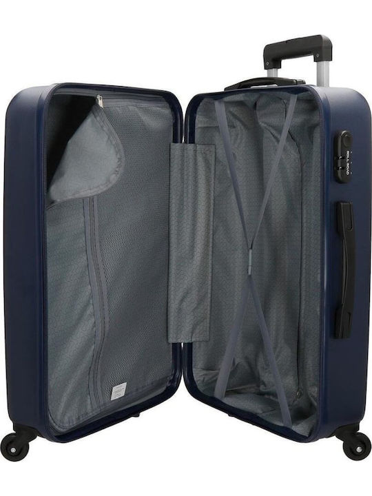 Movom Abs Mittlerer Reisekoffer Hartschalen Navy Blue mit 4 Räder Höhe 65cm