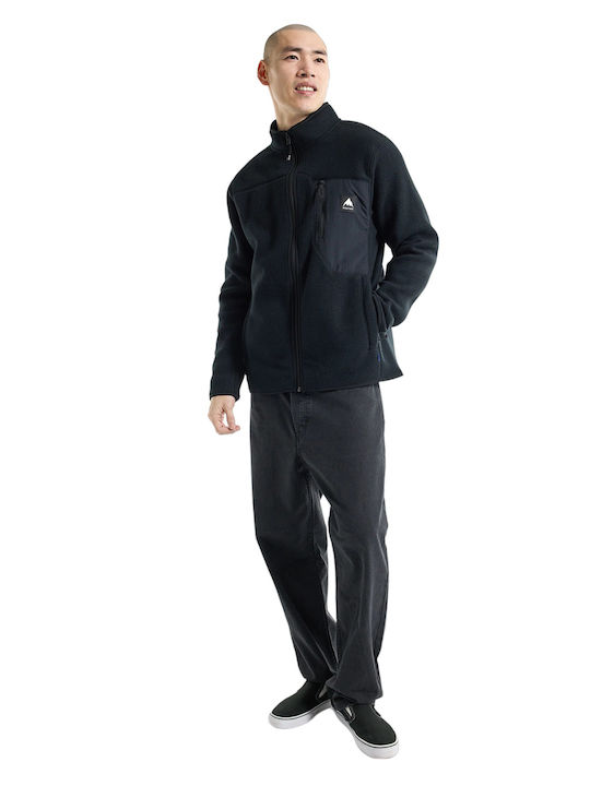 Men's Fleece Jacket Hooded Black