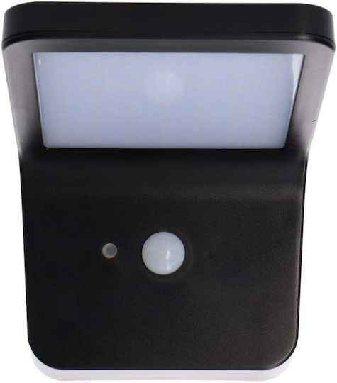 123led Επιτοίχιο Ηλιακό Φωτιστικό 230lm με Ψυχρό Λευκό Φως 5000K IP44
