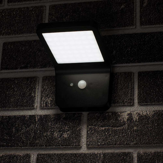 123led Επιτοίχιο Ηλιακό Φωτιστικό 230lm με Ψυχρό Λευκό Φως 5000K IP44