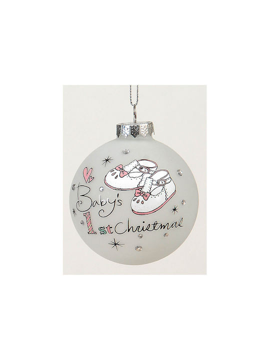 Vetur BV Weihnachtshänger Kugel Ornament Glas Gray Beleuchtet 8cm