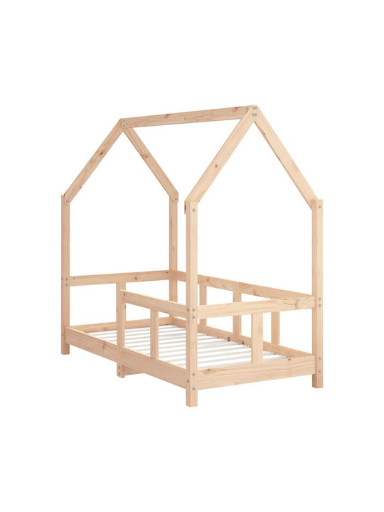 Kinderbett Einzeln Beige für Matratze 70x140cm