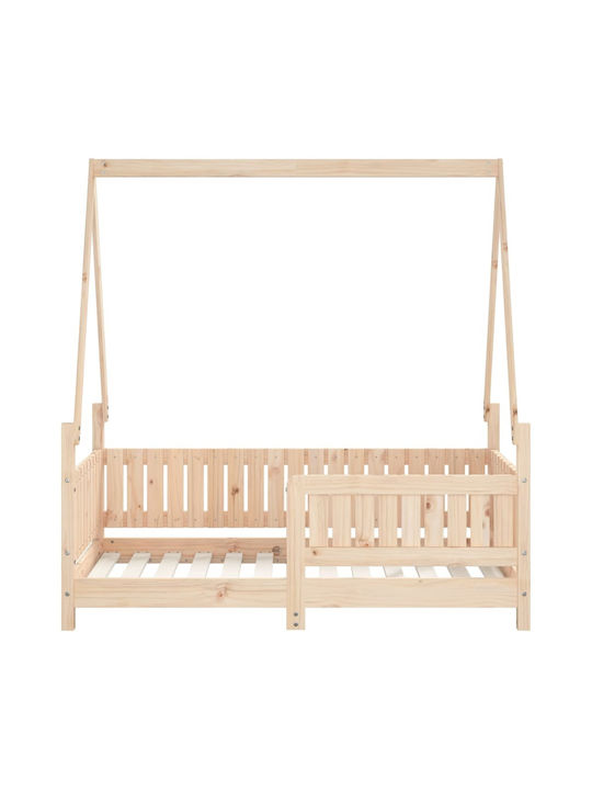 Pat pentru Copii Single Bej pentru Saltea 70x140cm