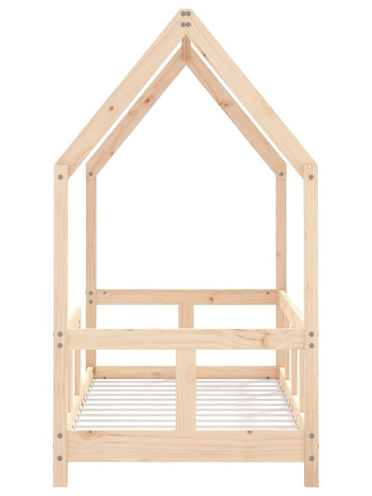 Kinderbett Einzeln Beige für Matratze 70x140cm