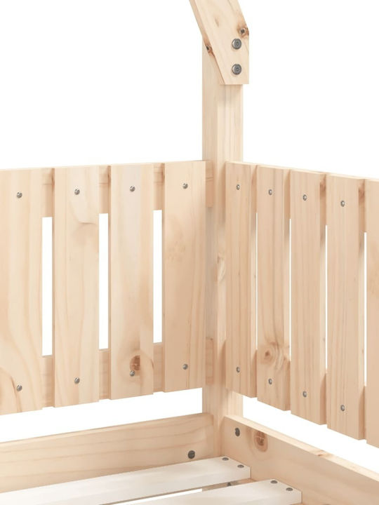 Pat pentru Copii Single Bej pentru Saltea 70x140cm