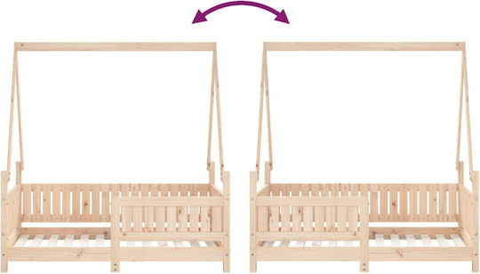 Kinderbett Einzeln Beige für Matratze 70x140cm