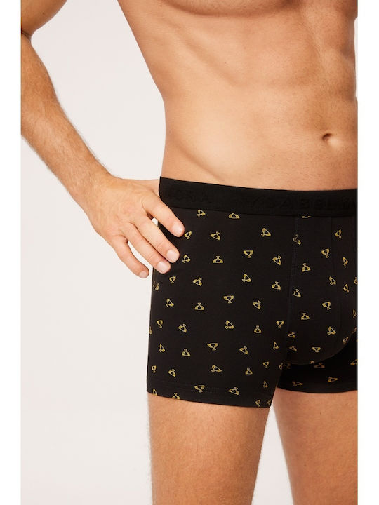 Men's Boxers Black with Patterns 2Pack