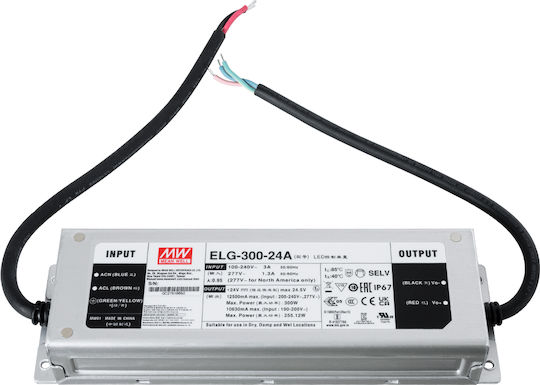 Mean Well Adjustable LED Power Supply Waterproof IP67 Power 300W with Output Voltage 24V 9pcs