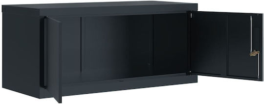 Метален Офисен Шкаф С Ключалка Антрацит 90x40x40см