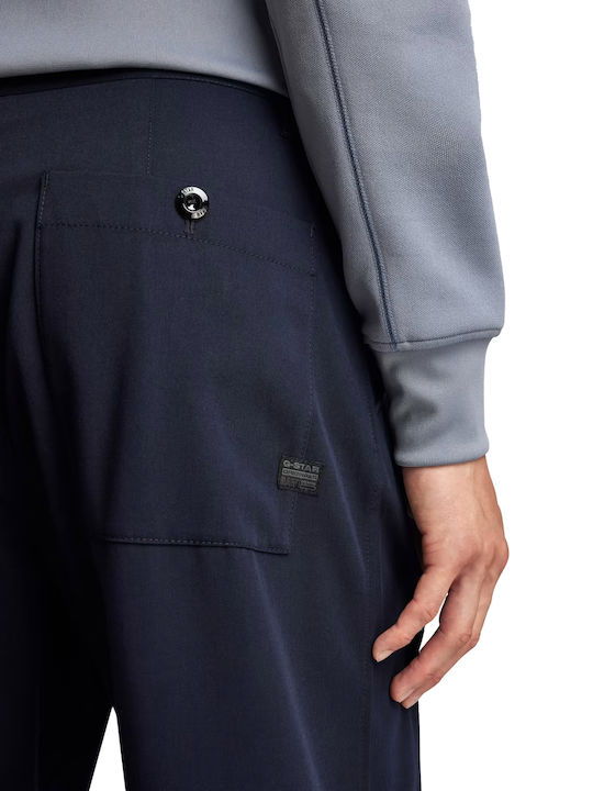 Pleated Παντελόνι σε Relaxed Εφαρμογή Navy Μπλε