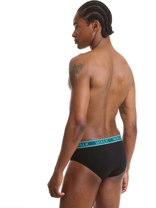 Men's Slips Black Purple/Turquoise 2Pack