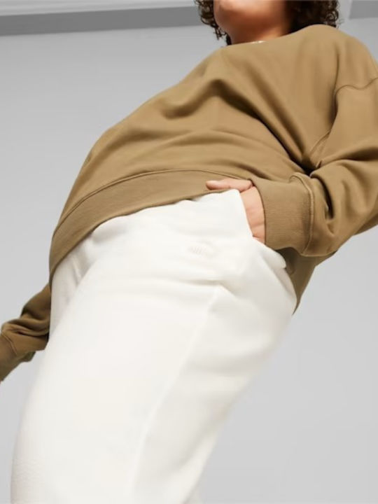 PUMA Classics Παντελόνι Φόρμας Fleece Εκρού