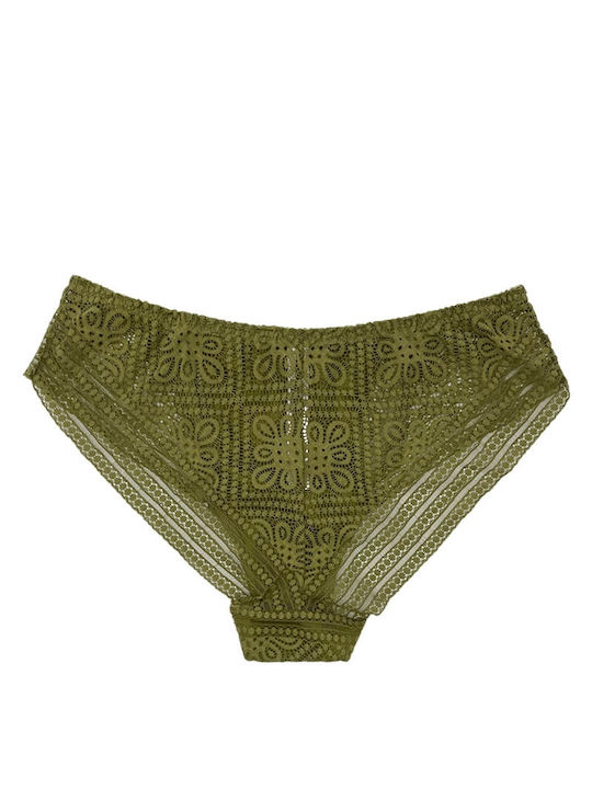 Leilieve Cotton Women's Slip with Lace Green