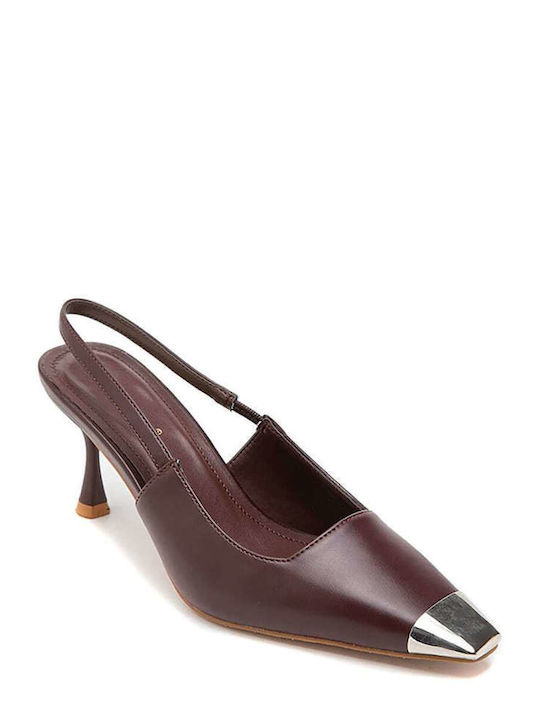 Keep Fred Patent Leather Pointed Toe Gold Medium Heels with Strap