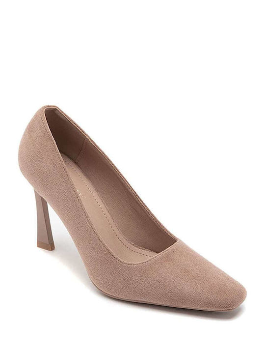 Keep Fred Suede Pointed Toe Beige Heels