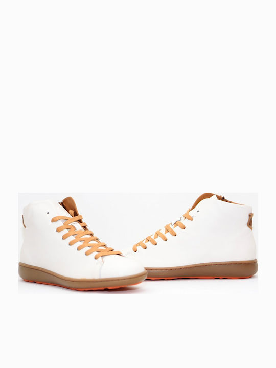 Leder Stiefeletten Damen Weiß