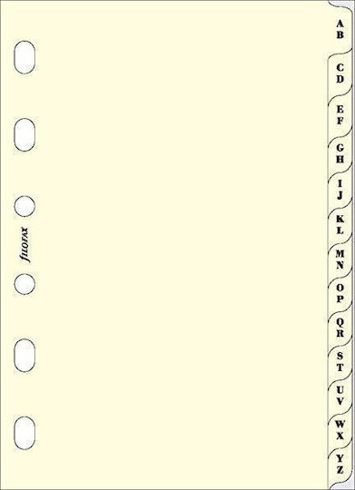 Filofax POCKET Replacement Pages with Latin Alphabet Beige