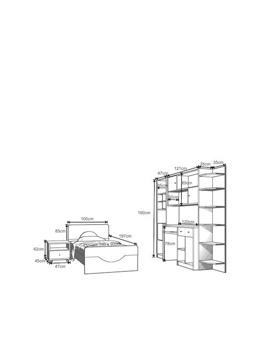 Αμοργός 1 Μονό για Στρώμα 90x190cm Αμοργός 1 Μονό για Στρώμα 90x190cm