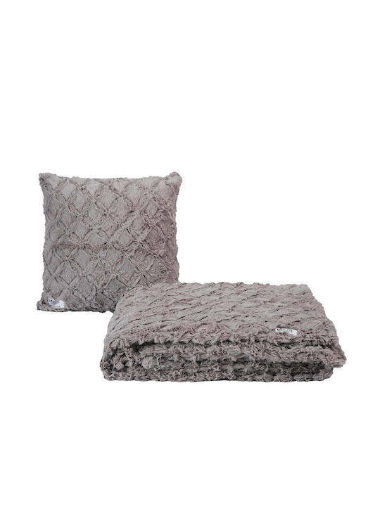 Madi Διακοσμητική Μαξιλαροθήκη Oblong από Γούνα Taupe 50x50εκ.