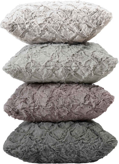 Madi Διακοσμητική Μαξιλαροθήκη Oblong από Γούνα Taupe 50x50εκ.