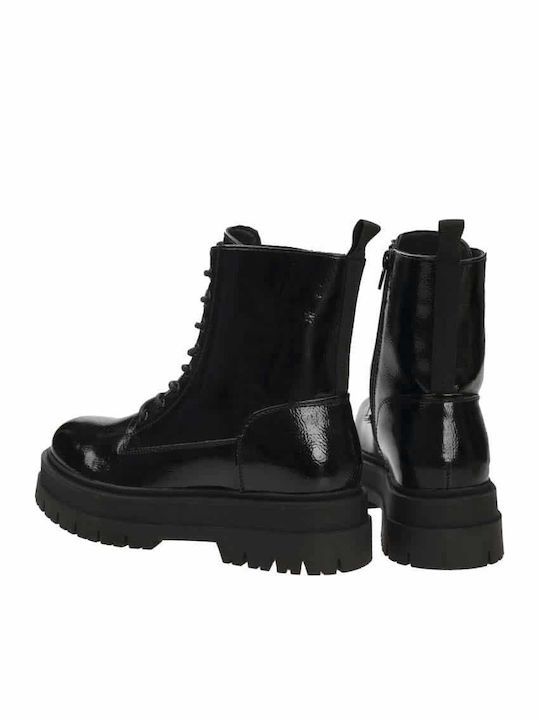 Stiefeletten Damen aus Lackleder Schwarz