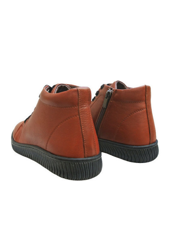 Leder Stiefeletten Damen Braun
