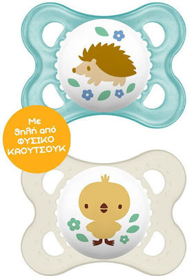 Mam Orthodontic Pacifiers Silicone Original Hedgehog-Pig Turquoise-White for 2-6 months 2pcs