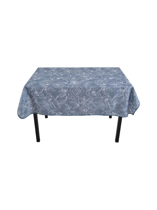 Ankor Λουλούδια Polyester Stain Resistant Tablecloth Gray 140x220cm