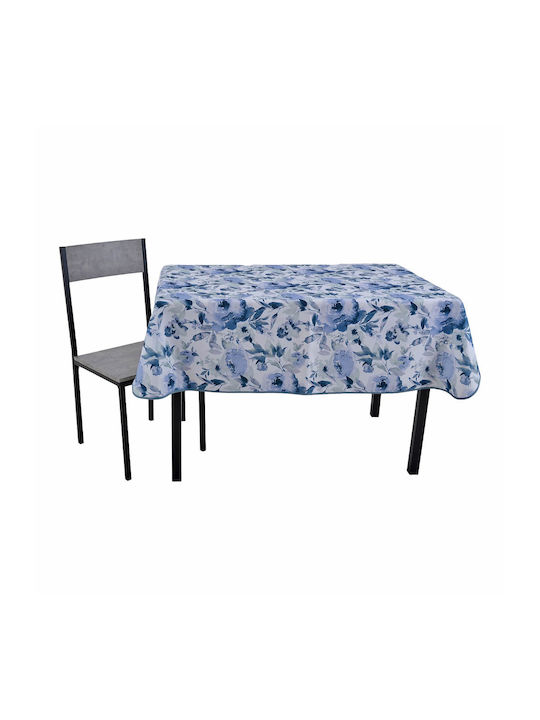 Ankor Λουλούδια Polyester Stain Resistant Tablecloth Blue 140x180cm