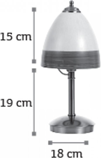 Inlight Metal Table Lamp for Socket E14 with White Shade and Silver Base