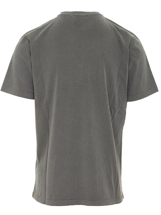 Crossley Men's Short Sleeve T-shirt with Buttons Gray