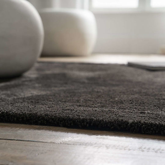 Gofis Home Heaven 802/14 Rutschfest Teppich Rechteckig Synthetisch,Polyester/Cotton/Leather Graphite Black