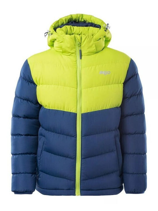 Kids' Quilted Jacket Short with Hood Navy Blue Baldey
