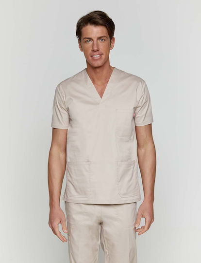 Velilla Unisex Ιατρική Μπλούζα Μπεζ