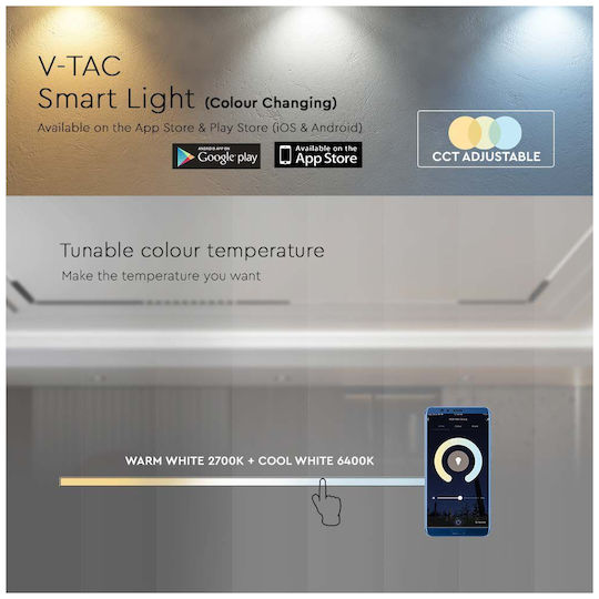 V-TAC Commercial Linear LED Ceiling Light 14W Warm to Cool White IP20