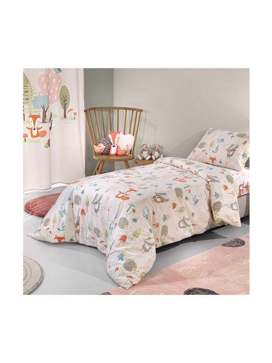 Saint Clair Sheet Set Single with Elastic Band Cotton Pudra (#D8BFD8) 100x200cm