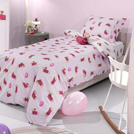 Saint Clair Sheet Set Single Cotton Pet Fuchsia 165x250cm 2pcs