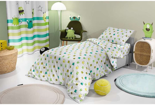 Saint Clair Single Set with Elastic Band Lime 100x200cm