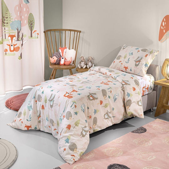 Saint Clair Sheet Set Single with Elastic Band Cotton Pudra (#D8BFD8) 100x200cm