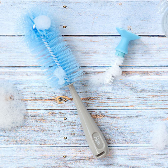 Kiokids Cleaning Brush for Baby Bottles Light Blue 2pcs