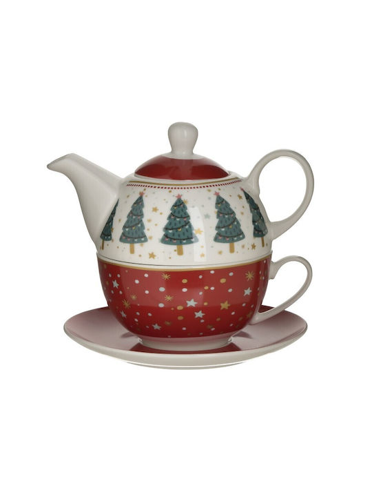 Click Christmas Porcelain Teapot Ornament H14xD15cm -1