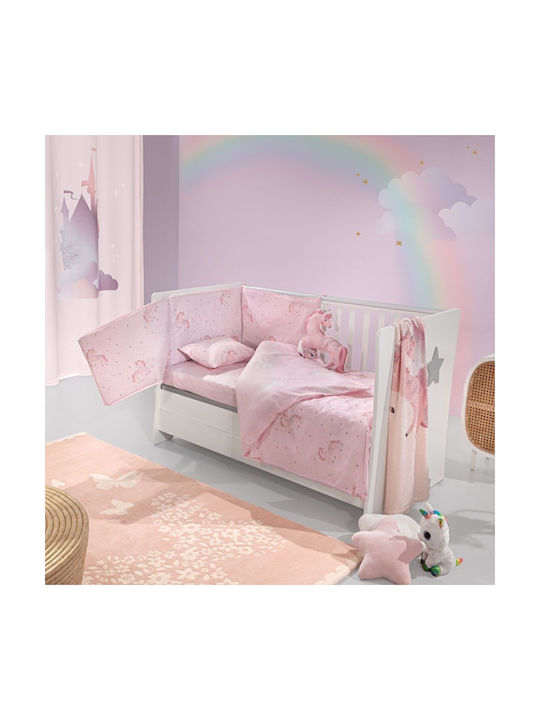 Saint Clair Baby Sheets Set Crib Cotton Pinky Pink 115x170cm 3pcs