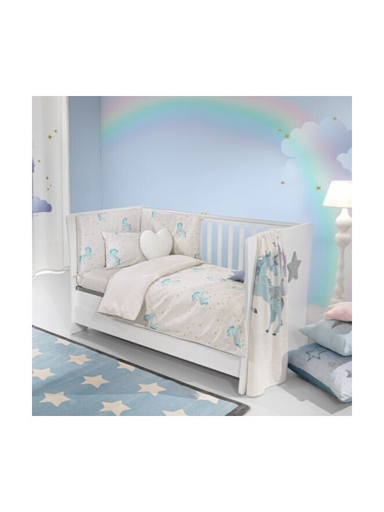 Saint Clair Baby Sheets Set Crib Cotton Turquoise 115x170cm 3pcs