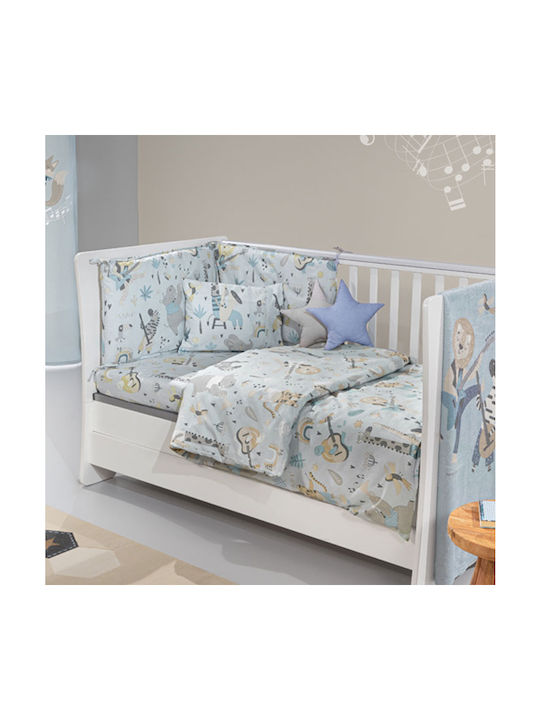 Saint Clair Baby Sheets Set Crib Cotton Blue 115x170cm 3pcs