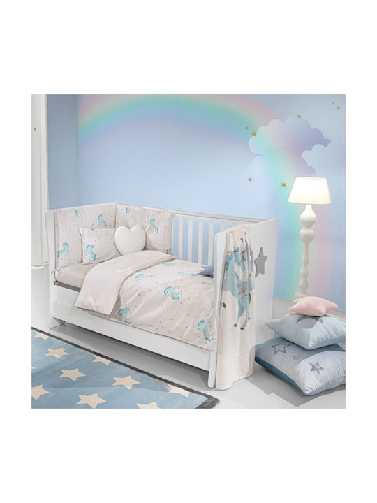 Saint Clair Baby Sheets Set Crib Cotton Turquoise 115x170cm 3pcs