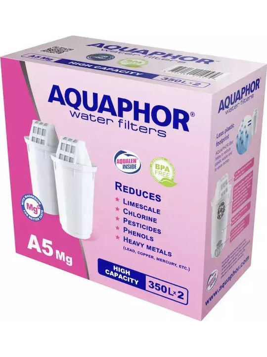 Aquaphor Ανταλλακτικό Φίλτρο Νερού για Κανάτα από Ενεργό Άνθρακα A5 mg 2τμχ