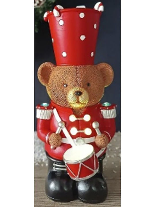 Iliadis Illuminated Christmas Plastic Figure Bear Red Height 30cm