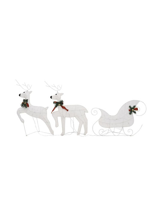 vidaXL Christmas Metal Illuminated Reindeer Figure White